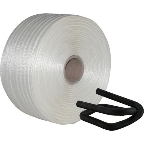 19 mm Textil gewebt Umreifung Set Umreifungsband Phosphatiert Metallklemmen (1/3)