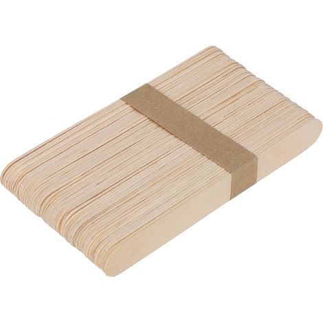 50 spatules en bois jetables pour cire, abaisse-langue, masque facial et crème dépilatoire (1/5)
