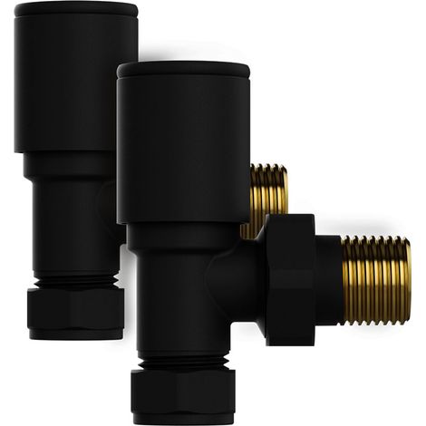 Kibath Válvula Llave radiador SECATOALLAS acabado NEGRO mate fabricado en latón (1/4)