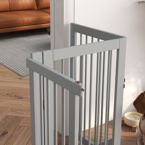 Cancelletto per cani 220x36x91 cm set da 4 pezzi, pieghevole in legno per porte e scale, sicuro e pratico per casa e giardino