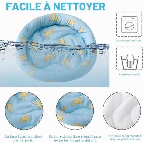 Tapis rafraîchissant pour rongeurs, tapis d'été pour lapins, tapis rafraîchissant circulaire, diamètre 20,5 cm, antidérapant, pour cobayes, hamsters et lapins, bleu (1/3)