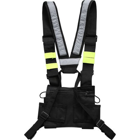Gilet de sécurité Wireless Tactics pour hommes et femmes avec sangle ajustable, noir (1/5)