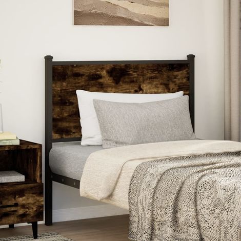 Maison Exclusive - Testiera di Ricambio Rovere Fumo 90 cm in Legno Multistrato e Acciaio