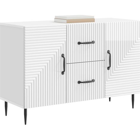Maison Exclusive - Credenza Bianco Lucido 89 x 34,5 x 60 cm Legno ingegnerizzato
