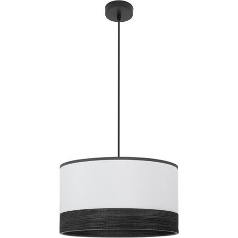FABRILAMP Olga Anhänger 1xe27 Schwarz/weiß-schwarz-mad.black Regx40x40 Cm (1/2)