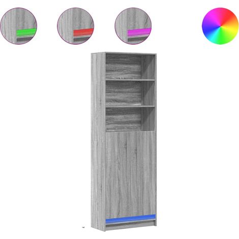 Maison Exclusive - Credenza con LED Grigio Sonoma 69x32,5x200 cm in Truciolato
