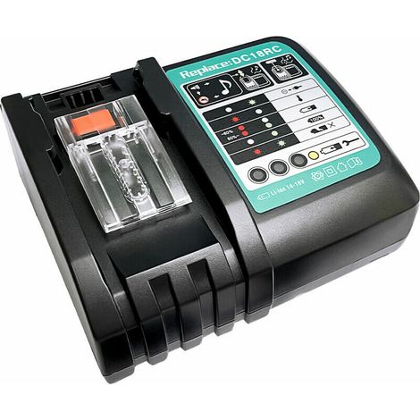 Chargeur de batterie de remplacement 14.4V-18V 5.0Ah pour taille-haie Makita DUR181Z taille-haie EU Plug DC18RC 3A (avec USB) (1/3)