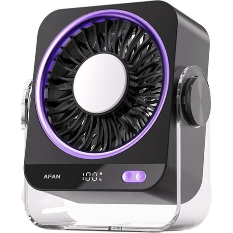 Ventilateur de bureau USB rechargeable compact silencieux gain de place mini ventilateur bureau maison travail ordinateur rafraîchissement été (1/5)