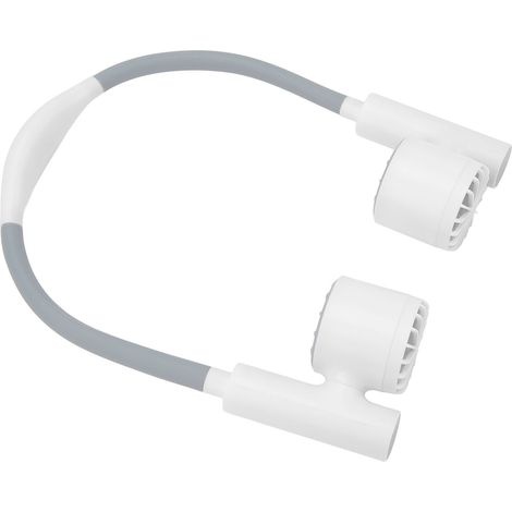 Nackenventilator, 3 Geschwindigkeitsstufen, USB-Ladefunktion, geräuscharm, 2400-mAh-Akku, flexibler Schlauch, 90°-Drehung, tragbarer Ventilator, Weiß (1/5)