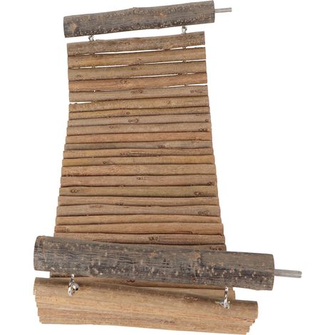 Échelle en bois flexible et amusante pour chinchillas et hamsters, idéale pour grimper sur de petits animaux. (1/5)