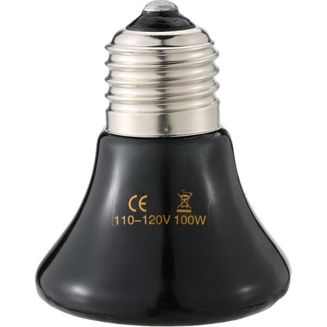 110V 100W Mini-Heizlampe für Haustiere, E27 Infrarot-Keramik-Emitter, Heizlampe für Hühnerställe, Reptilien, brütende Schildkröten, Amphibien und Nutztiere