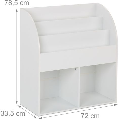 Libreria per bambini pratica conservazione per libri giocattoli 90 x 30 x 90 cm in legno bianco 130016387