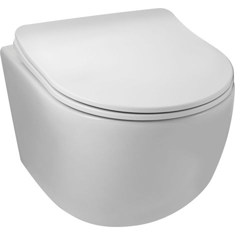Balneo Cuvette WC suspendue LUNA blanche Tornado avec abattant à fermeture ralentie (1/5)