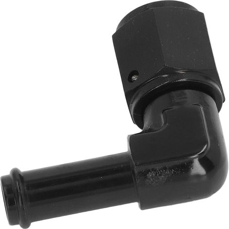90° 6AN Innengewinde auf 3/8 Zoll Kraftstoffschlauch-Endverschraubung, schwarz, Aluminiumlegierung 6061-T6, für Kraftstoffleitung, Pumpe und Filter. (1/5)