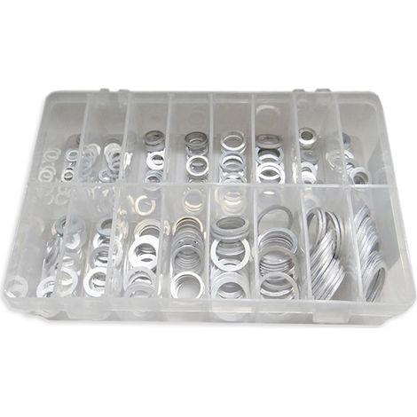 Assortimento di 295 rondelle e guarnizioni in alluminio