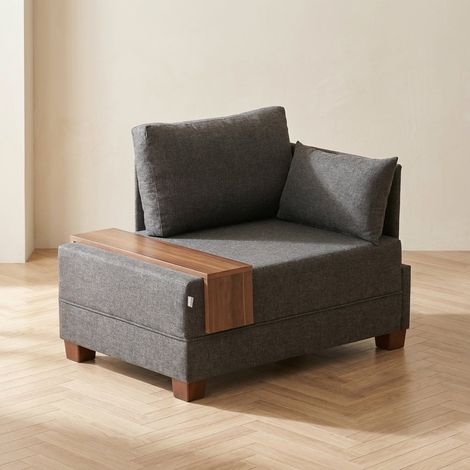 Modern Sessel Anthrazitfarbene Stofffliege – rechts – mit (1/5)