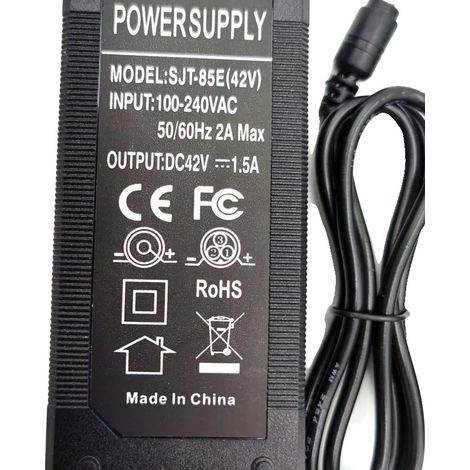 Caricabatterie, compatibile con biciclette elettriche, alimentatore efficiente, serie Bongo A / Zwheel - 42V 2A (1/2)