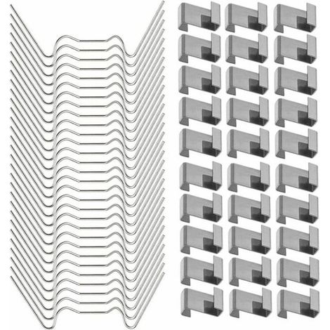 Lot de 100 clips Z et W inoxydables pour fixation vitrage serre rsistants aux temptes accessoires serre 5050 Label (1/4)