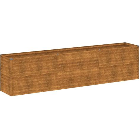 Fioriera rialzata moderna decorativa giardino balcone 291 x 50 x 69 cm in acciaio corten arrugginito 020046135