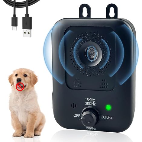 Stoppeur D Aboiement Ultrason - Portée 30 M - Étanche - Rechargeable - Pour Usage Intérieur Et Extérieur - 1 Pièce (1/5)