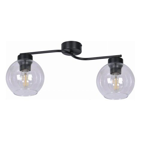 Plafonnier loft noir verre 2xE27 Kaja Aiden K-2626