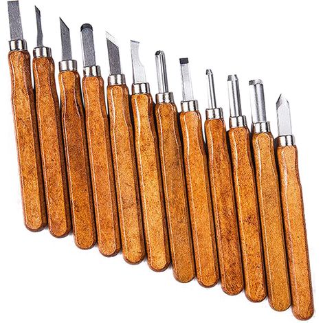 12 pièces bricolage coupe-bois Sculpture outils de Sculpture sur bois travail du bois loisirs artisanat coupeurs (1/5)