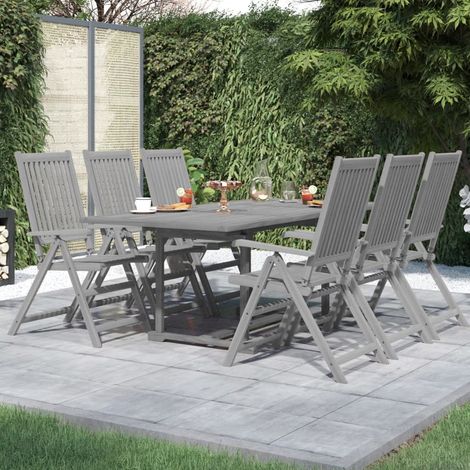 Ensemble Table et Chaise de Jardin Salon de jardin 7 pcs Bois d'acacia massif 41769 (1/5)