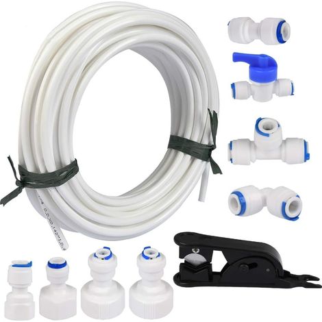 15m Water Supply Hose Tube and Refrigerator Connectors Kit for European Style Refrigerator Double Refrigerator (1/4" pipe) (1/5)