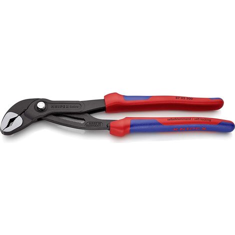 KNIPEX 87 02 300 Cobra® Pinza regolabile di nuova generazione per tubi e dadi con manici multicomponente bonderizzata grigia 300 mm