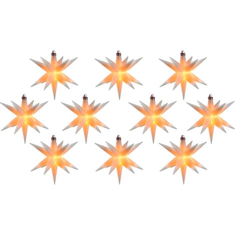 Saico LED-Lichterkette Stern mit Timer Ø 12 cm warmweiß weiß 10 Stück Lichterkette