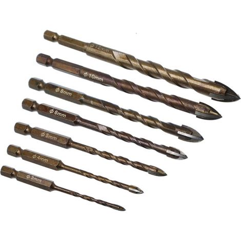 QAZQA 7 Pièces Foret Beton,3 4 5 6 8 10 12 Ensemble de Forets Metaux de Qualité Supérieure, Foret sds pour Carreaux de Céramique et Maçonnerie en Béton (1/5)