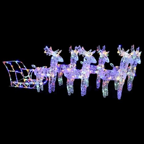 Décoration de Noël Rennes et traîneau 320 LED Acrylique (1/5)