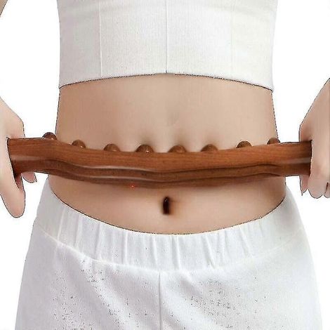 KLVGTIFS PU - Nouveau bâton de massage Gua Sha à 8 perles en bois carbonisé pour le dos et le corps, thérapie par grattage des méridiens, massage relaxant des muscles par acupuncture (1/2)