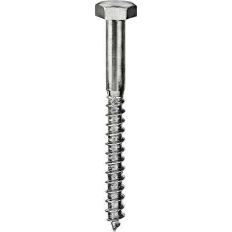 TIRAFONDI CON TESTA ESAGONALE 6x30MM - IN ACCIAIO ZINCATO