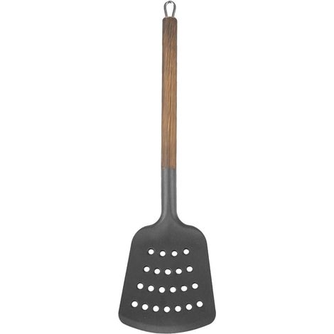 Spatola da cucina in materiale termoplastico, traforata, in legno, 34,5 cm (1/4)