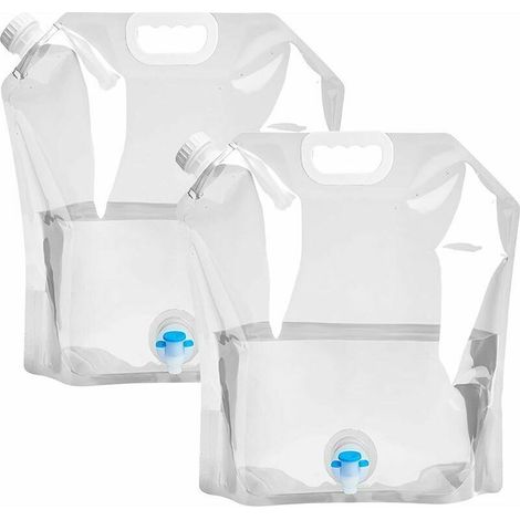 LAN 2 pièces Réservoir d'eau Sac d'eau Pliable PE Conteneur d'eau Sac de stockage d'eau Pliant Poche d'eau 10L Grande Capacité bidons pour eau potable, Voiture Portable Sacs D'hydratation Avec R (1/5)