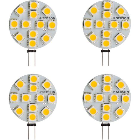 Ampoule LED G4 Ronde 2W  - Lot de 100-110lm Blanc Chaud 2900K Non Dimmable - 130° Larges Faisceaux - Ampoule LED GU4 12V [Classe énergétique G] (1/5)