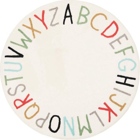 Tapis De Jeu Enfant - Tapis Alphabet Rond Pour Apprentissage - Diamètre 60 Cm Épaisseur 1 Cm - Coton Et Polyester - 1 Pièce (1/5)