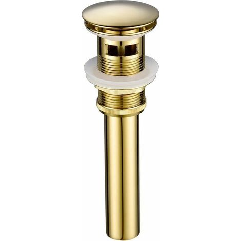 Piletta per lavandino Tigrezy Gold Piletta per lavandino con troppopieno Piletta per lavandino a scomparsa, oro titanio