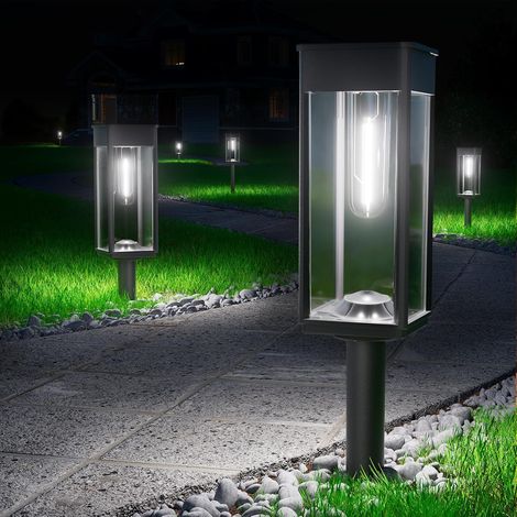 Solaires Jardin pour Extérieurs,4 Pièces Lampes de Chemin Solaires IP65 Étanche Solaire Eclairage Décoration Lampes Solaires Pour Jardin, Terrasse, Chemin, Pelouse(Blanc Chaud)