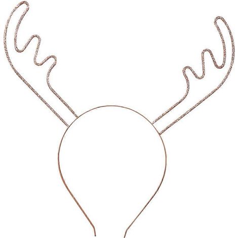 Serre-tête à paillettes en forme de bois de cerf pour Noël, accessoire de coiffure original pour enfants et adultes (or rose) - Décoration de déguisement et fête cosplay-Golden