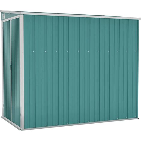 vidaXL Capanno Giardino a Parete Verde 118x194x178 cm Acciaio Zincato