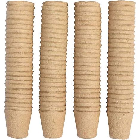 100pcs Biodegradable Seedling Pot, Biodegradable Seedling Pot, Seedling Pot, 8cm Round, Home Garden Tools (1/5)