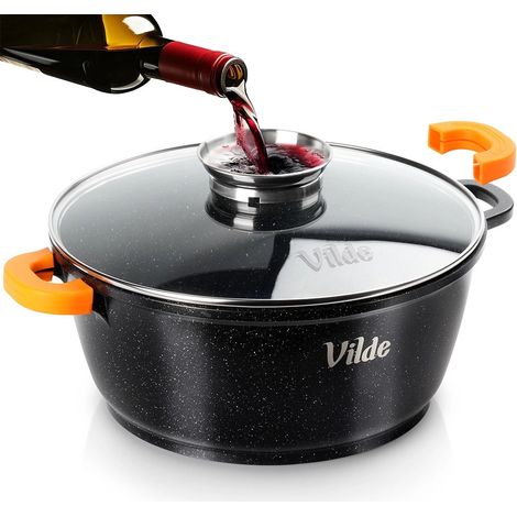Pentola in granito con coperchio in vetro, 28 cm, capacità 5,8 l (1/5)
