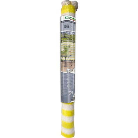 Windhager Balkonsichtschutz Ibiza 0,9 x 5 m gelb/weiß Sichtschutzmatte (1/3)