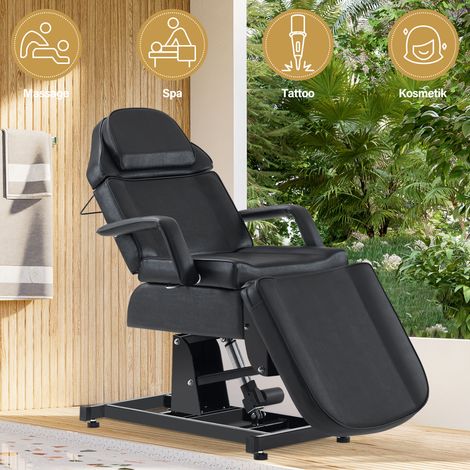 Barberpub Kosmetikliege Elektrisch, Massageliege Klappbar & Höhenverstellbar, Tattoo Liege mit 3 Motoren, Massagetisch für SPA Salon 0751 (Schwarz/Kunstleder) (1/4)