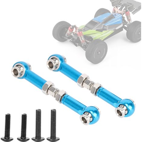 2 pièces Bras de Suspension et Biellette de Direction pour WLtoys 144001 1/14, Voiture Télécommandée RC Bleu, Pièces Détachées 1287B (1/5)