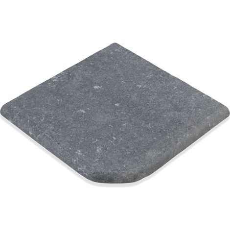 Angle Sortant pour margelles Pierre Naturelle Sinai - 30x30x3 cm - Bord rond - Gris