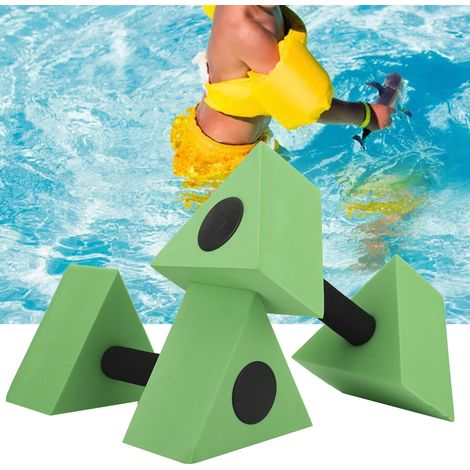 2 Pièces Haltères Triangle EVA Poids d'Eau pour Enfants, Équipement de Natation Fitness Vert (1/5)