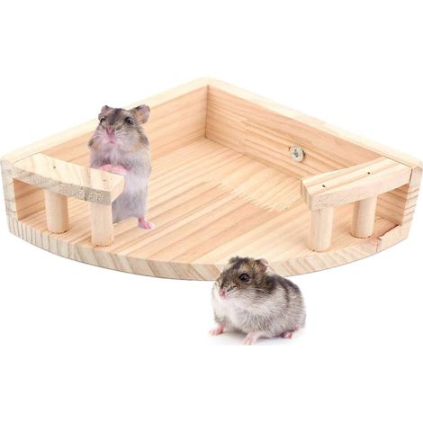 Plateforme de rangement pour gamelle, accessoires de cage pour lapins et cochons d'Inde (1/4)